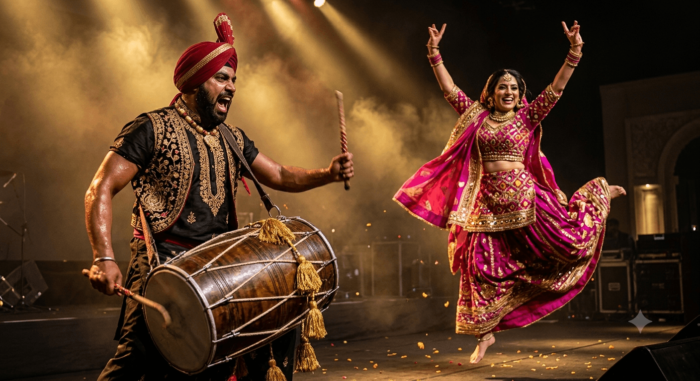 Dhol Player & Bhangra Dancer